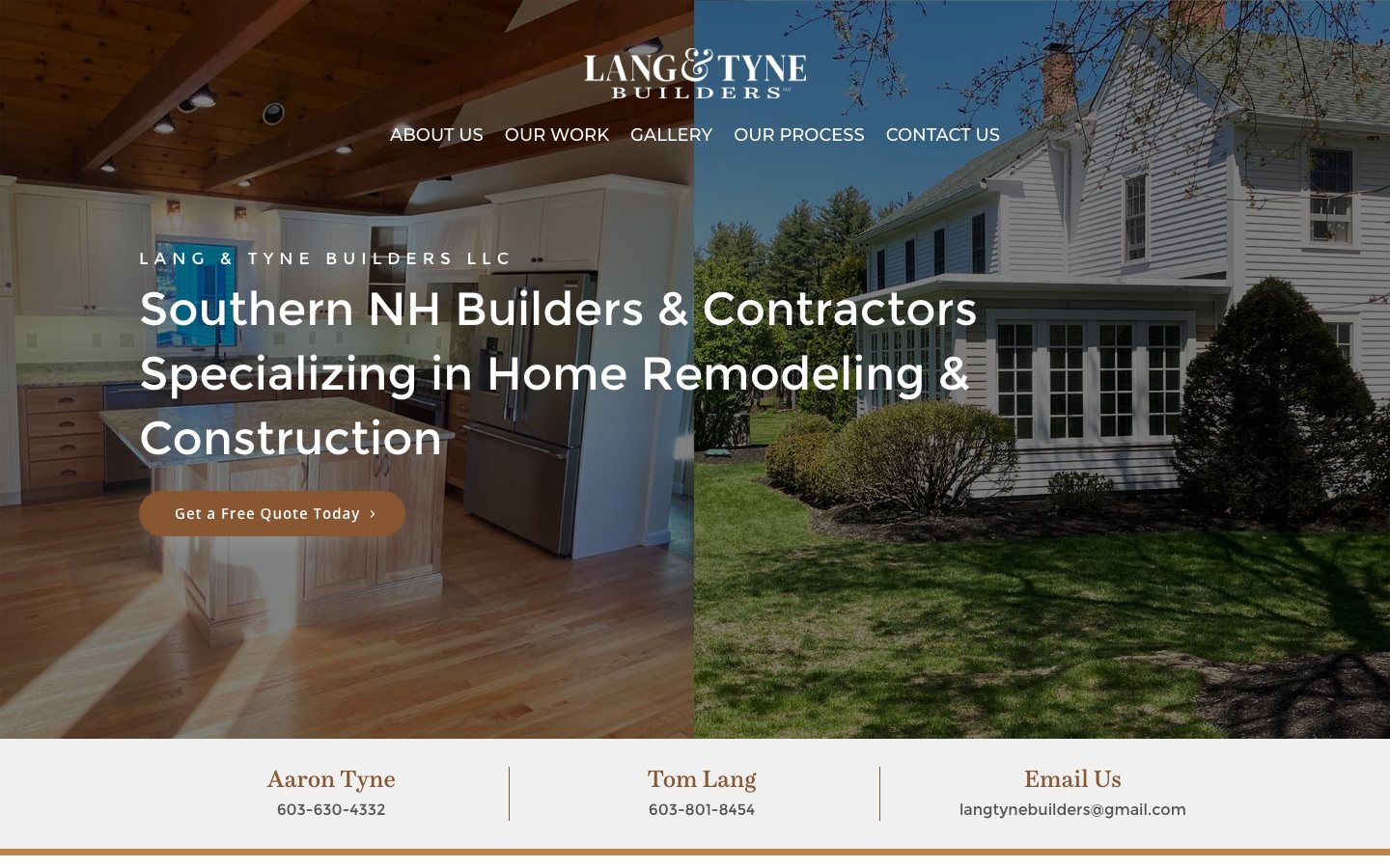 Lang & Tyne Builders website